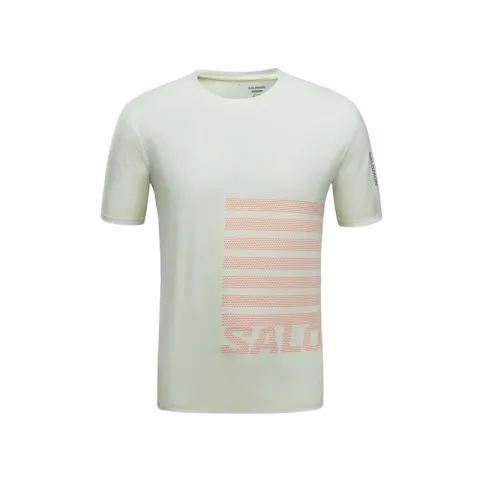 SALOMON Sense Aero SS T Shirt Men's Light Ice Green/Neon Red