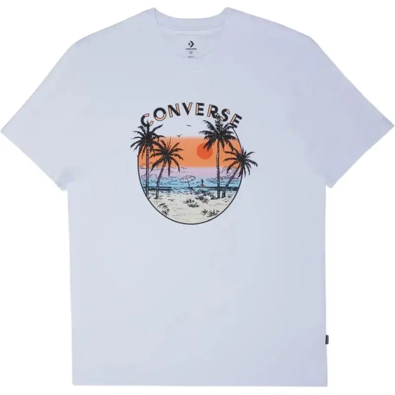Converse T Shirts Unisex White Crew Neck Moderate Straight Fit