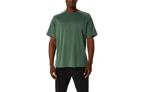 Asics Actibreeze Jacquard Knit Short Sleeve Top T Shirt Men's Green