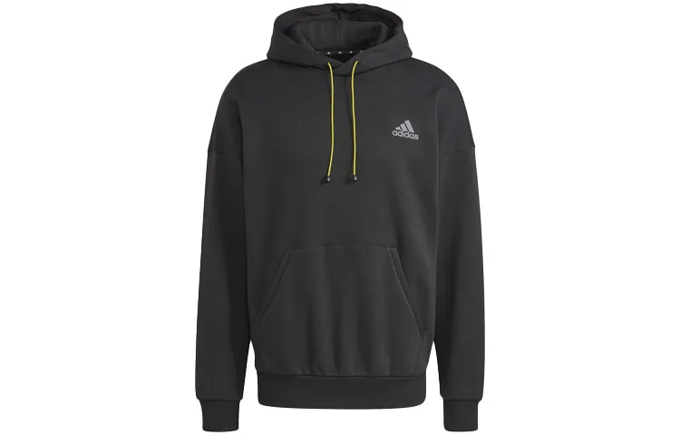 Adidas Sweatshirts Men's Black Hooded Moderate Regular