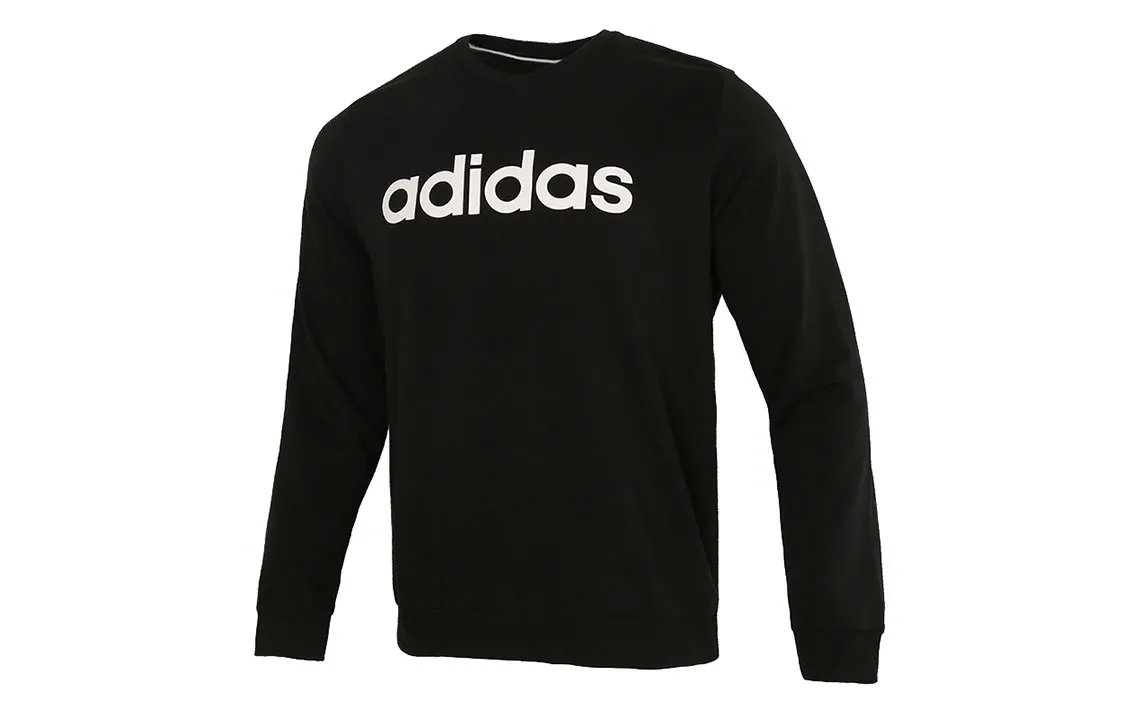 Adidas ESSENTIALS Sweatshirts Men's Black Crew Neck Moderate Regular