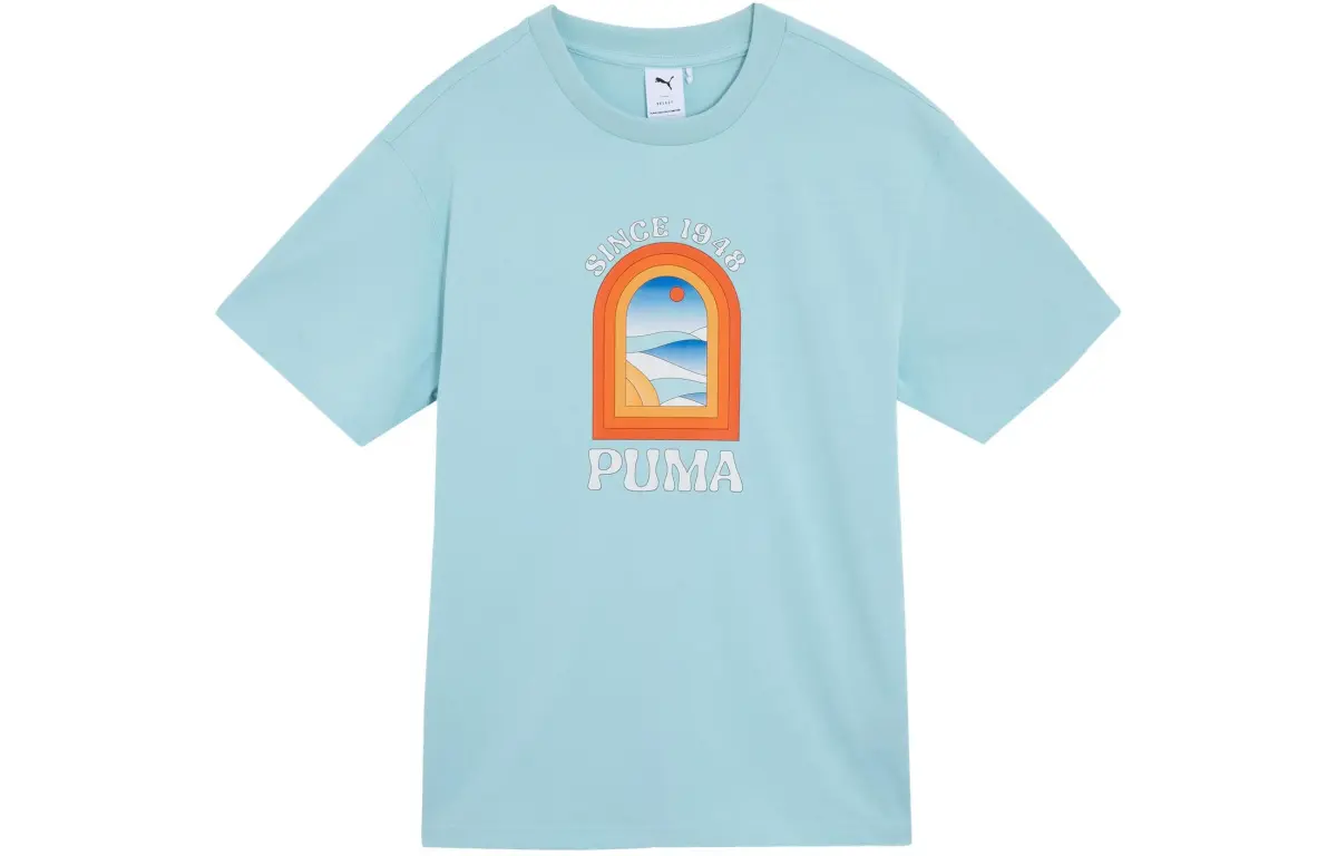 PUMA T Shirt Unisex Light Aqua Green
