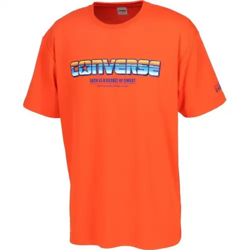 Converse T Shirts Men's Orange Crew Neck Moderate