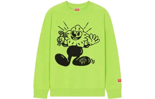 KENZO Sweatshirts Men's Green Crew Neck Moderate Regular