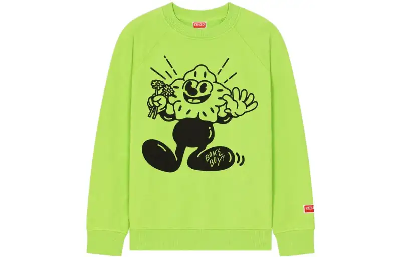 KENZO Sweatshirts Men's Green Crew Neck Moderate Regular