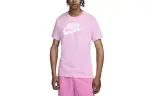 Nike T Shirts Men's Pink Crew Neck Moderate Straight Fit