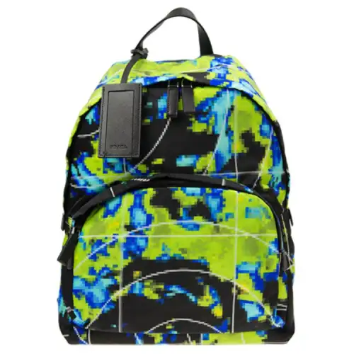 PRADA Nylon Backpack Unisex Black/Green