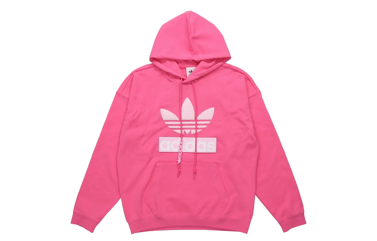 Adidas Originals Big Trfl Sweatshirts Men's Semi Neon Pink Hooded Moderate