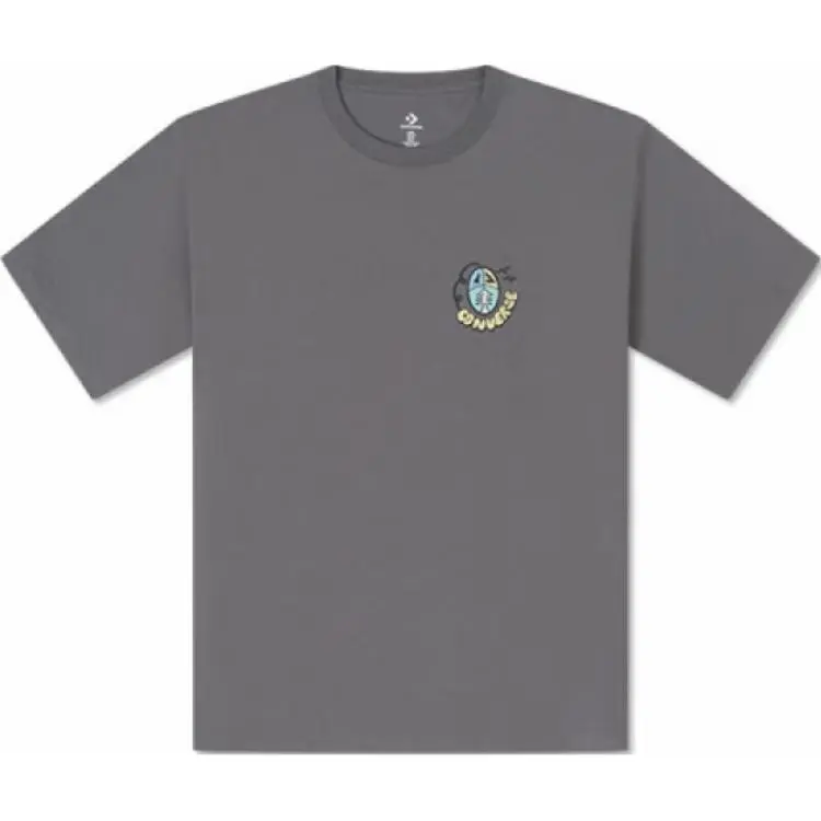 Converse T-Shirts Men's Gray Crew Neck Moderate Straight Fit