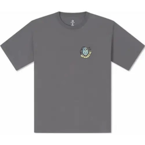 Converse T Shirts Men's Gray Crew Neck Moderate Straight Fit