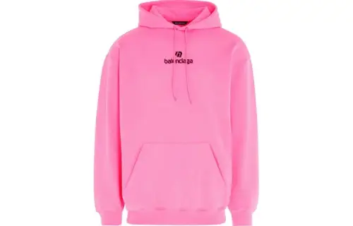 Balenciaga Sweatshirts Men's Pink Hooded Moderate Regular