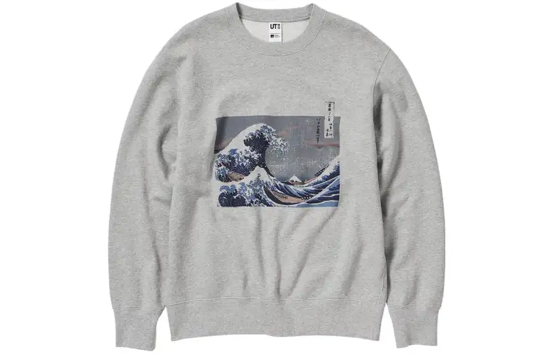 UNIQLO Sweatshirts Unisex Gray Crew Neck Moderate Regular