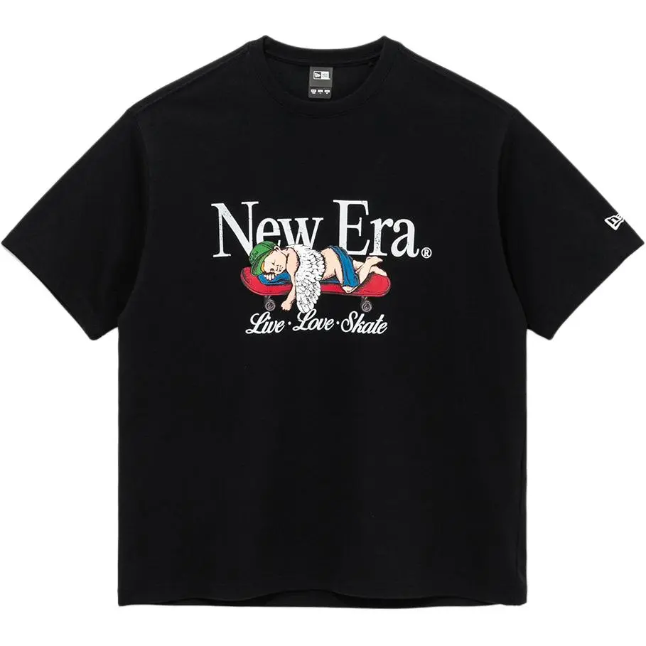 New Era T-Shirts Unisex Black Crew Neck