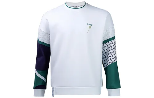 Li Ning Sweatshirts Men's White Crew Neck Moderate Regular