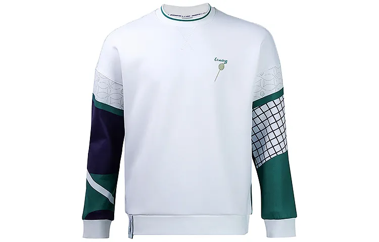 Li Ning Sweatshirts Men's White Crew Neck Moderate Regular