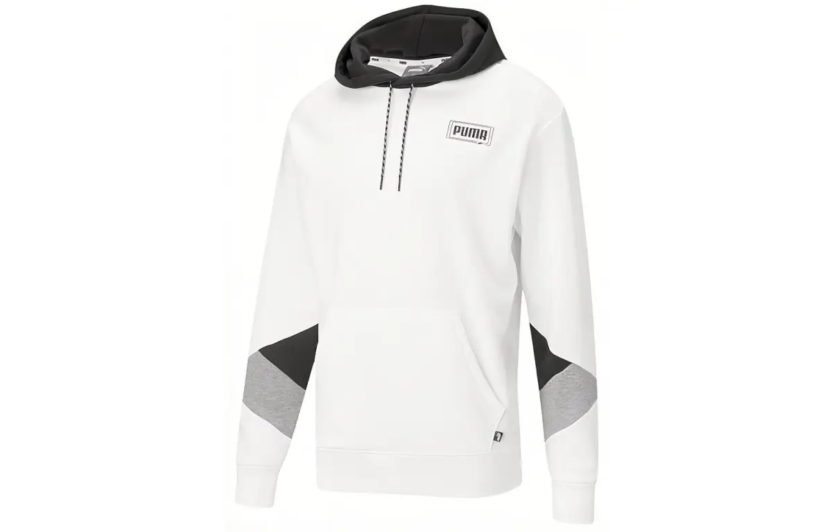 PUMA Rebel Sweatshirts Men's White Hooded Moderate Regular