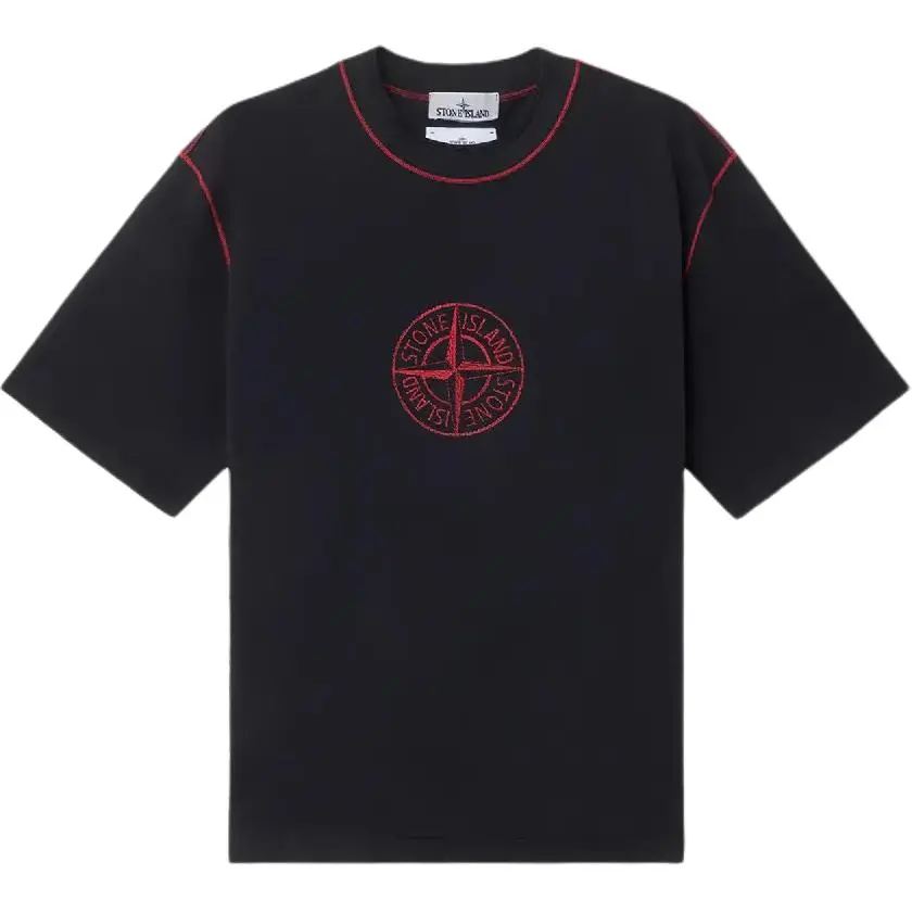 STONE ISLAND Short Sleeved T Shirts Unisex Black