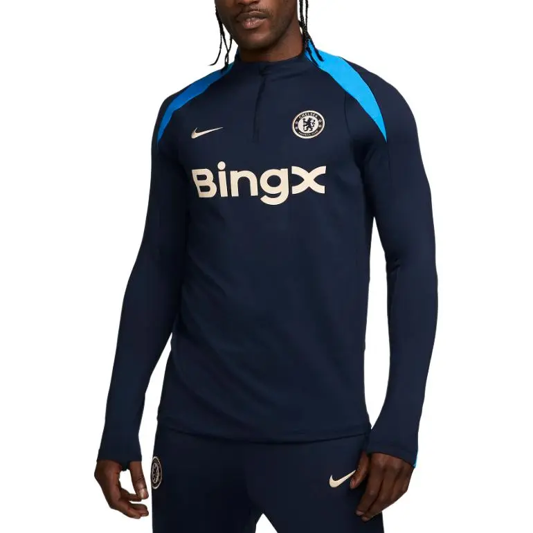 Nike T-Shirts Men's Dark Blue Half-Turtleneck Moderate Straight Fit
