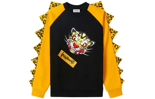 KENZO Sweatshirts Men's Black Crew Neck Moderate Regular