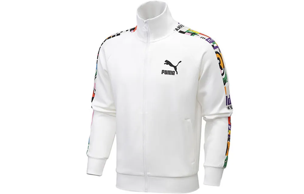 PUMA T7 Intl T7 Sweatshirts Men's White Stand Collar Moderate Cardigan