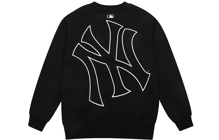 MLB New York Yankees Sweatshirts Unisex Black Crew Neck Moderate