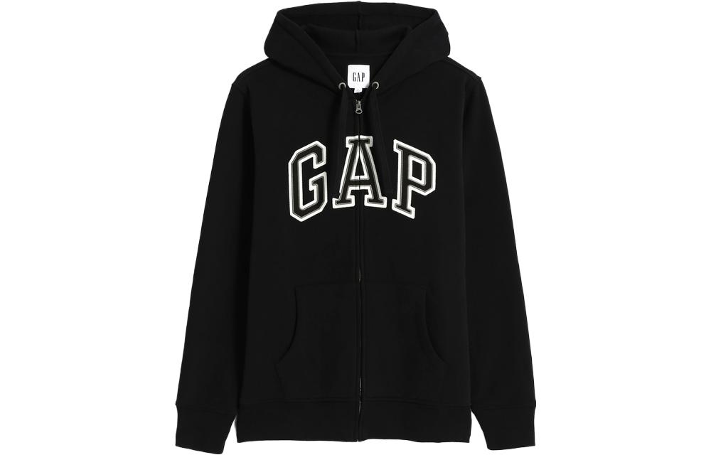 GAP Logo Letter Print Fleece Lined Hooded Pullover Sweatshirt Unisex