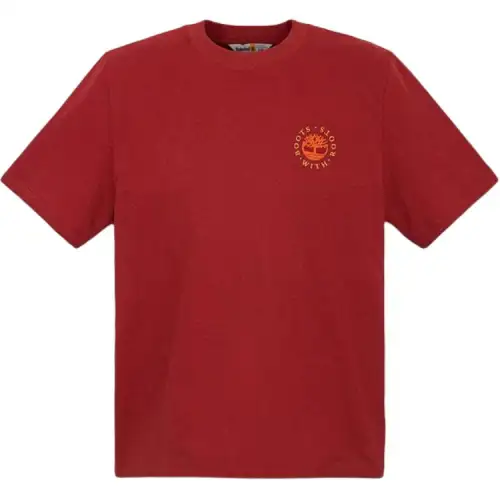 Timberland T Shirts Unisex Red Crew Neck Moderate