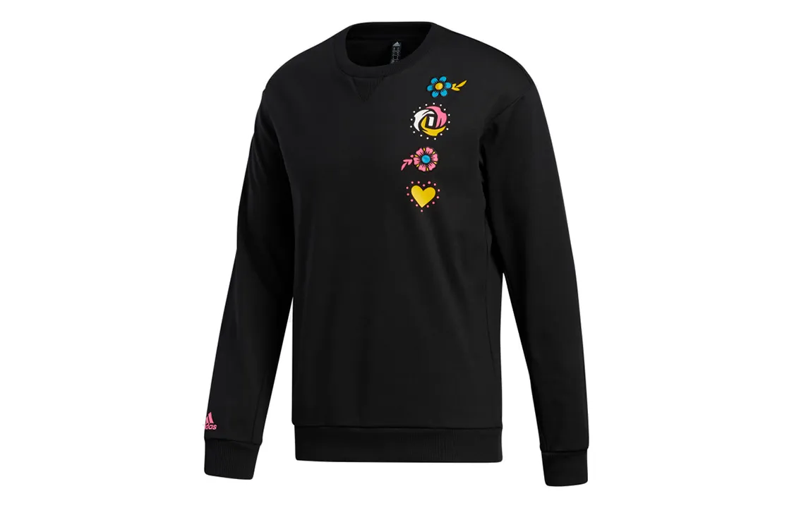 Adidas Sweatshirts Men's Black Crew Neck Moderate Straight Fit