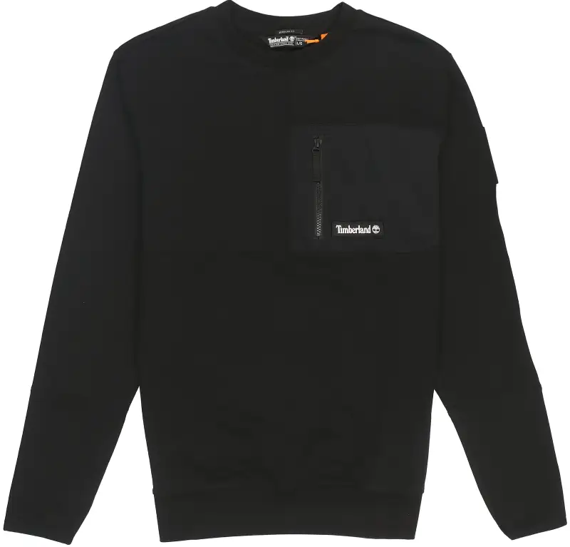 Timberland Sweatshirts Men's Black Crew Neck Moderate Regular