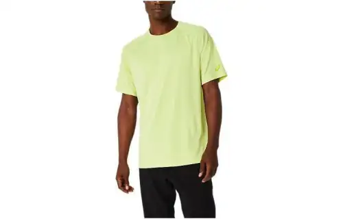 Asics Actibreeze Jacquard Knit Short Sleeve Top T Shirt Men's Bright Yellow