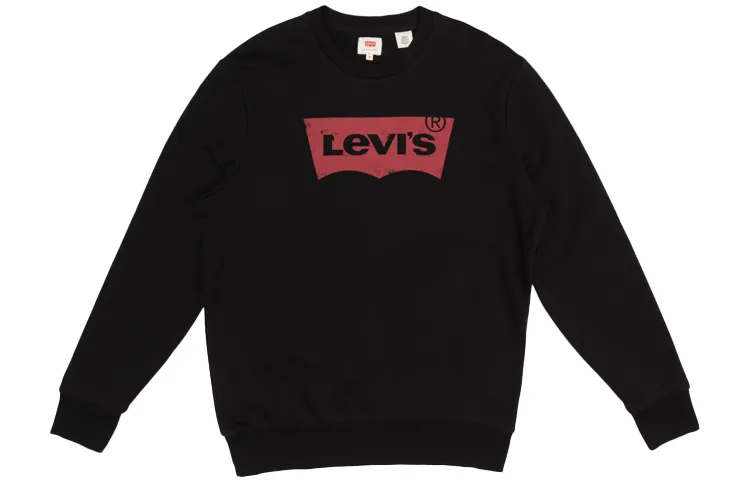 Levis Sweatshirts Men's Black Crew Neck Moderate Regular