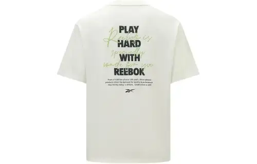 Reebok Drop Shoulder Sleeve T Shirt Unisex Raw White