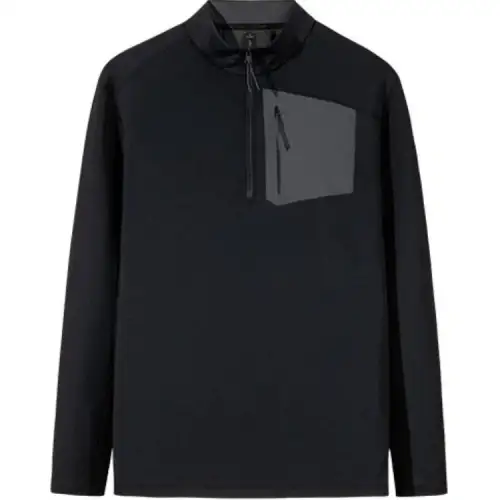 ANTA T Shirts Men's Black Half Turtleneck Moderate Straight Fit