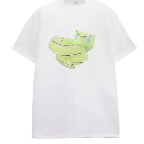 LOEWE T Shirts Men's White Crew Neck Moderate Straight Fit