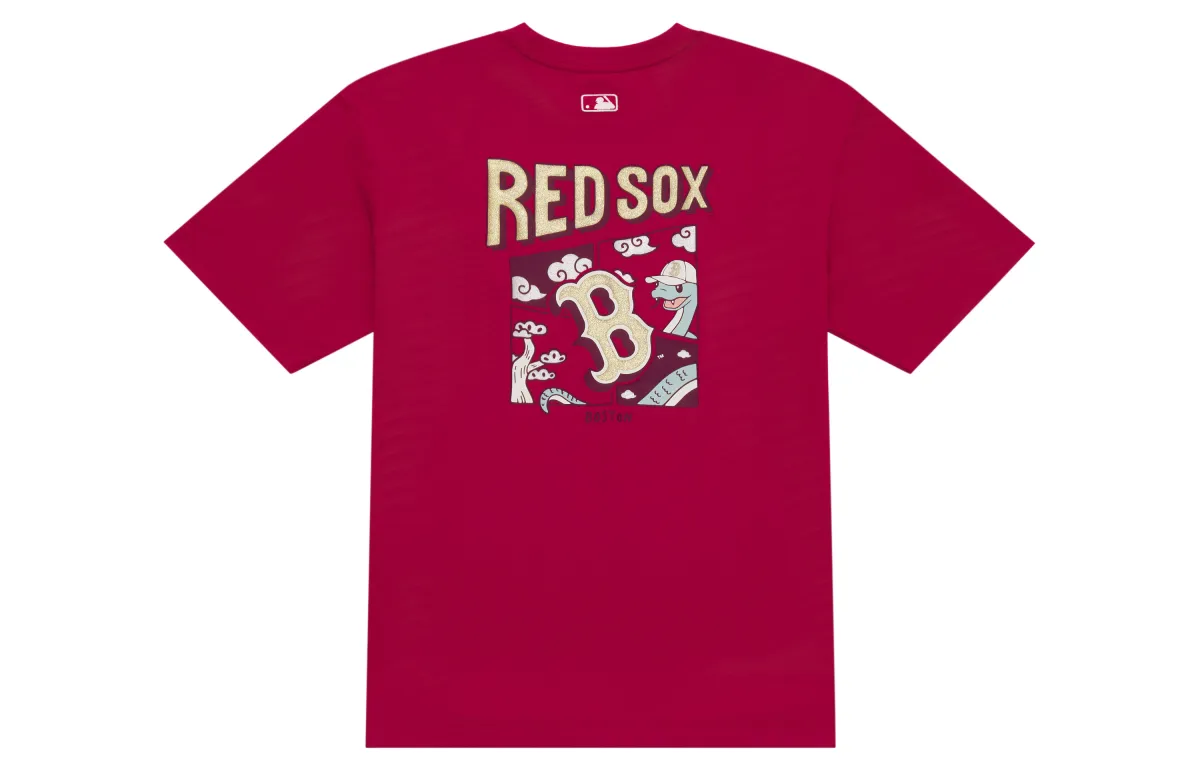 MLB Boston Red Sox Year Of The Snake Chinese New Year Collection SS25 T Shirt Unisex Dark Red