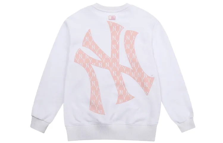 MLB Monogram Sweatshirts Unisex White Crew Neck Moderate