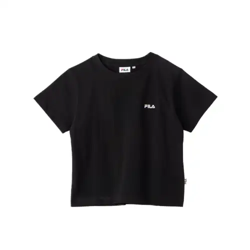 FILA T Shirts Unisex Black Crew Neck Moderate Straight Fit