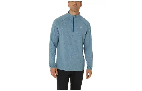 ASICS TRAIN SANA T Shirts Men's Blue Stand Collar Moderate