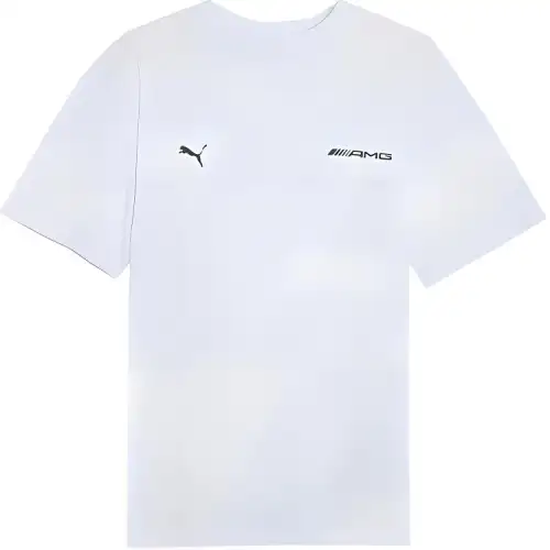 PUMA T Shirts Men's White Crew Neck Moderate Straight Fit