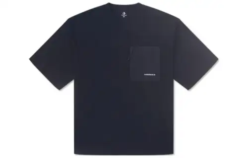 Converse T Shirts Men's Black Crew Neck Moderate Straight Fit
