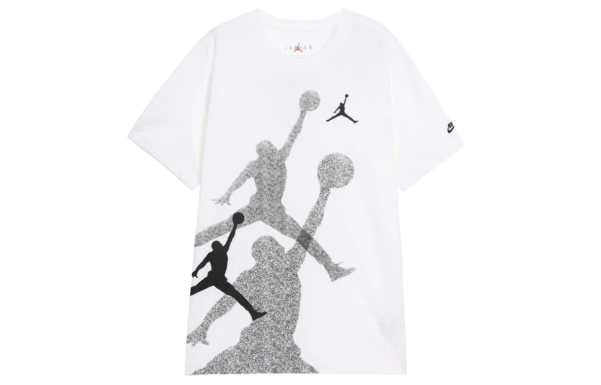 Jordan T-Shirts Men's White Crew Neck Moderate Straight Fit