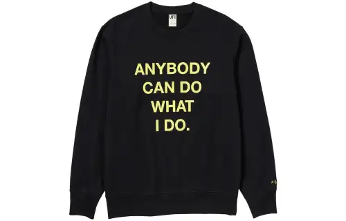 UNIQLO Letter Print Sweatshirt Unisex Black