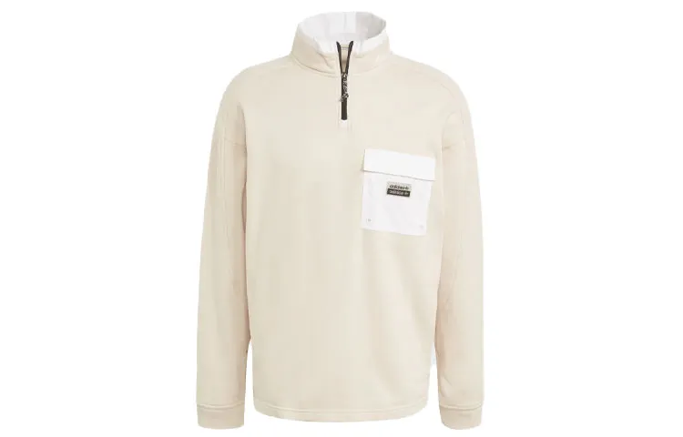 Adidas Sweatshirts Men's Light Pink Stand Collar Moderate Regular