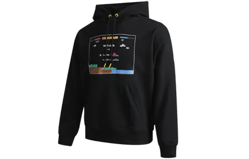 Converse Sweatshirts Men's Black Hooded Moderate Regular