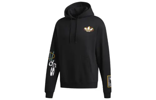Adidas Originals Sweatshirts Men's Black Hooded Moderate Regular