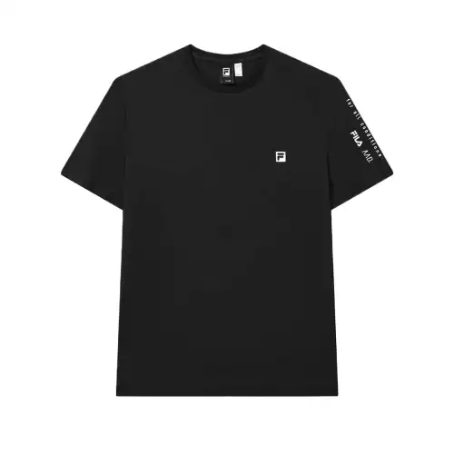 FILA T Shirts Men's Pitch Black Crew Neck Moderate