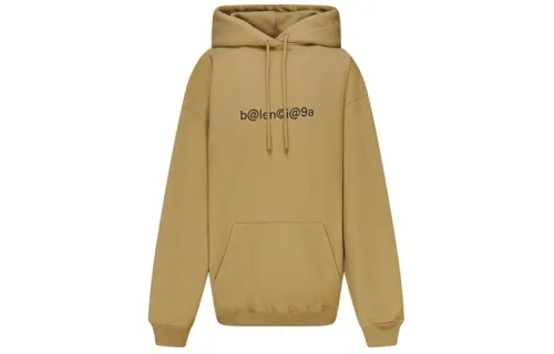 Balenciaga Sweatshirts Unisex Khaki Hooded Moderate Regular