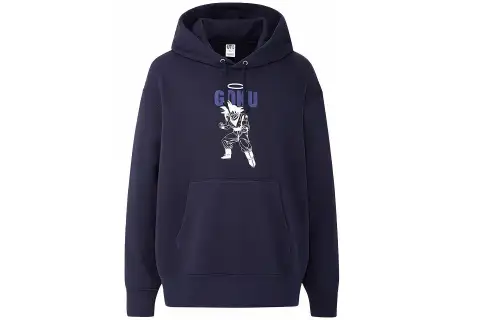 UNIQLO Sweatshirts Unisex Cyan Hooded Moderate Regular