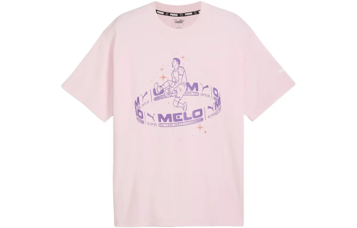 PUMA T-Shirts Unisex Pink Crew Neck Moderate