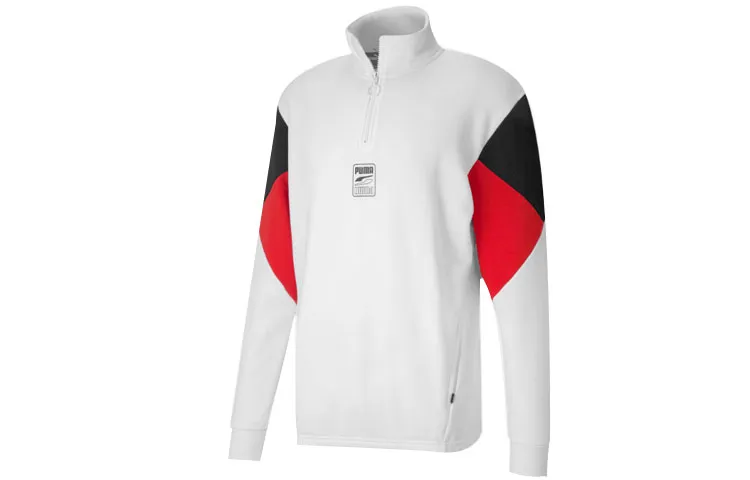 PUMA Sweatshirts Men's White Stand Collar Moderate Regular